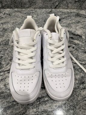 Classic All-White Boys Nike Athletic Sneakers